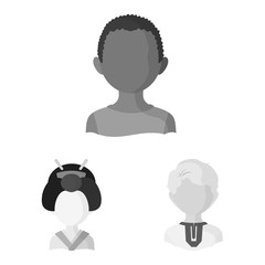 Vector illustration of person and culture icon. Collection of person and race stock vector illustration.