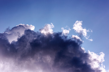 White clouds in the blue sky