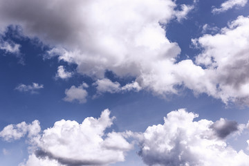 White clouds in the blue sky