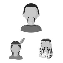 Vector illustration of person and culture icon. Collection of person and race vector icon for stock.