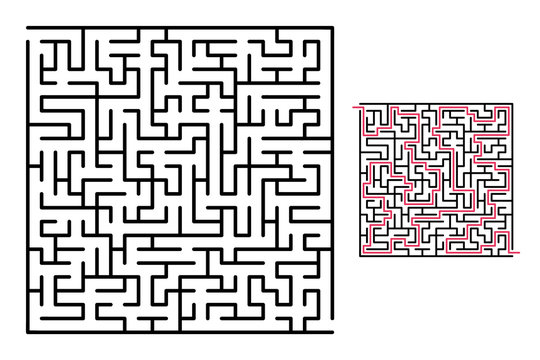 Abstract maze / labyrinth with entry and exit. Vector labyrinth 271.