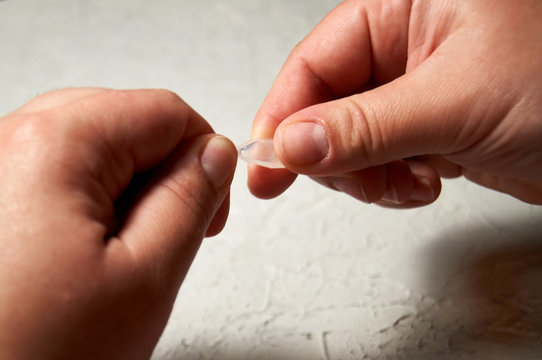 Close Up Of Woman Hands, Preparation For Express HIV Self Test