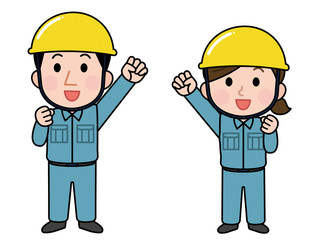 職業　作業員　男女　イラスト