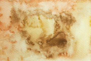 Abstract dirty brown watercolor paint background.