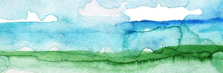 Abstract Landscape watercolor Background