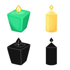 Vector illustration of relaxation and flame sign. Collection of relaxation and wax stock vector illustration.