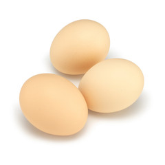 Fresh eggs on white background