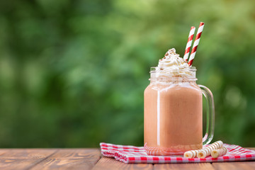 milkshake in mason jar