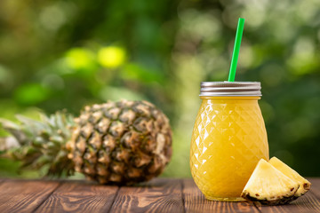 Fototapeta na wymiar pineapple juice in jar