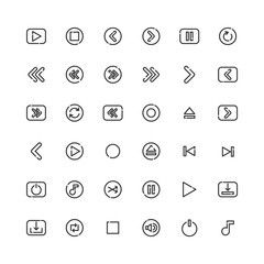 Media outline icon set. Vector and Illustration.