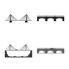 Vector illustration of connection and design logo. Collection of connection and side stock vector illustration.