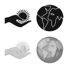 Vector design of innovation and technology logo. Set of innovation and nature stock symbol for web.