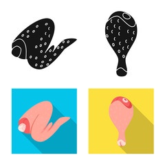 Vector design of product and poultry logo. Collection of product and agriculture stock symbol for web.