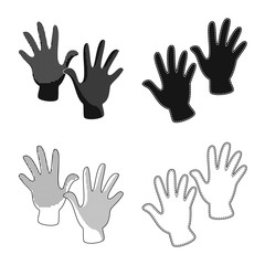 Obraz premium Vector design of silhouette and safety symbol. Collection of silhouette and comfort vector icon for stock.