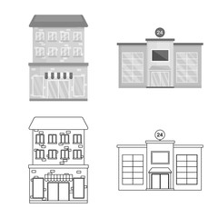 Isolated object of municipal and center symbol. Set of municipal and estate vector icon for stock.
