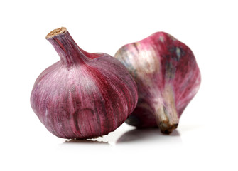 garlic on white background 