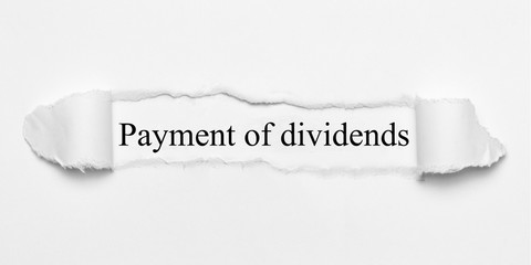 Payment of dividends