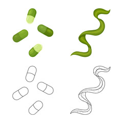 Isolated object of protein and sea sign. Set of protein and natural vector icon for stock.