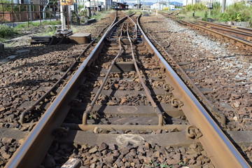 鉄道線路の分岐ポイント