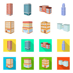 Isolated object of construction and building icon. Set of construction and estate stock vector illustration.