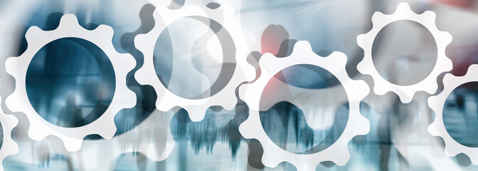 Website Banner. Concept view of setting a technology interface with gear wheel