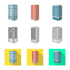Vector illustration of construction and building icon. Collection of construction and estate stock vector illustration.