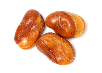 Broad bean, English Bean, European Bean, Field Bean. Fry (Vicia faba L.). on white background 