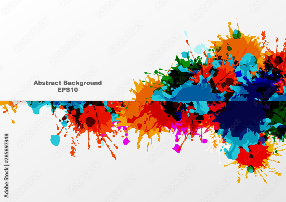 Wall mural abstract vector splatter color on gray background design. illustration vector design.