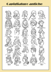 Man hairdressing: fashion and elegance from antiquity to the French revolution, illustrated table
