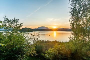 Sunset vibes at Lake Faaker See in Kärnten, Carinthia, Austria