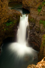 Long exposure photo of waterfall, view of the beautiful waterfall in nothern Iceland, Europe.