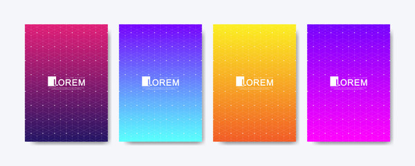 Abstract geometric pattern background with lines texture. Modern colorful abstract gradient pattern background for poster cover design web brochure leaflet flyer banner. Wave shapes bright gradient