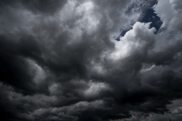 dark storm clouds with background,Dark clouds before a thunder-storm.