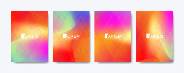 Abstract geometric pattern background with lines texture. Modern colorful abstract gradient pattern background for poster cover design web brochure leaflet flyer banner. Wave shapes bright gradient