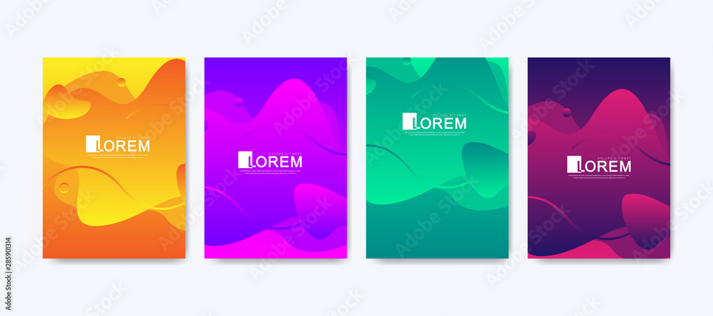 Aufkleber Abstract geometric pattern background with lines texture. Modern colorful abstract gradient pattern background for poster cover design web brochure leaflet flyer banner. Wave shapes bright gradient