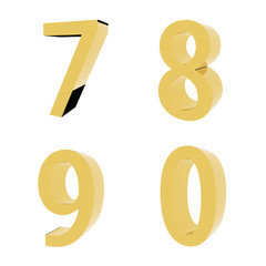 3D number isolated render set