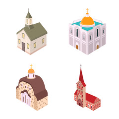 Vector design of architecture and building icon. Collection of architecture and clergy vector icon for stock.