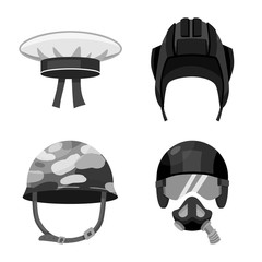 Vector illustration of headgear and modern symbol. Set of headgear and clothing stock vector illustration.