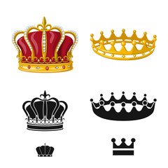 Vector illustration of medieval and nobility logo. Collection of medieval and monarchy stock symbol for web.