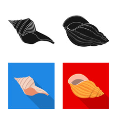 Vector design of animal and decoration symbol. Collection of animal and ocean vector icon for stock.