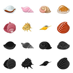 Isolated object of animal and decoration symbol. Set of animal and ocean vector icon for stock.