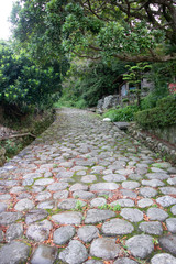 Stone pavement of Kikugawa slope, Tokaido road