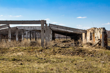 Fototapeta na wymiar destroyed cow farm after the financial crisis