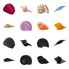 Isolated object of animal and decoration sign. Collection of animal and ocean vector icon for stock.