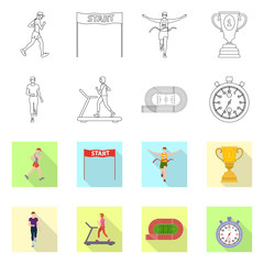 Fototapeta premium Vector illustration of sport and winner sign. Set of sport and fitness vector icon for stock.