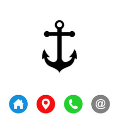 Anchor Black icon Vector. symbol for web site Computer and mobile vector.