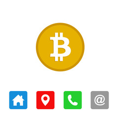 Bitcoin icon vector, Bitcoin symbol vector design