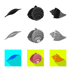 Isolated object of animal and decoration sign. Collection of animal and ocean stock symbol for web.