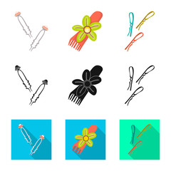 Vector illustration of beauty and fashion logo. Collection of beauty and female stock vector illustration.