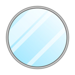 Mirror isolated. Interior decoration in frame, circle round